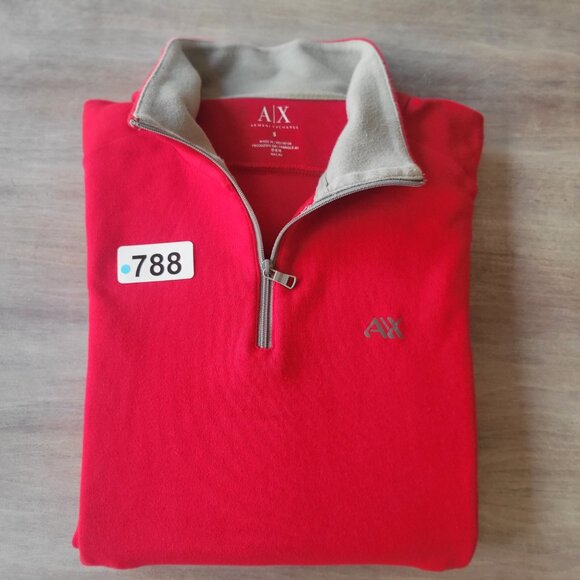 Armani Exchange A|X Women’s Red Quarter Zip Sweater Small Pullover - Picture 8 of 8